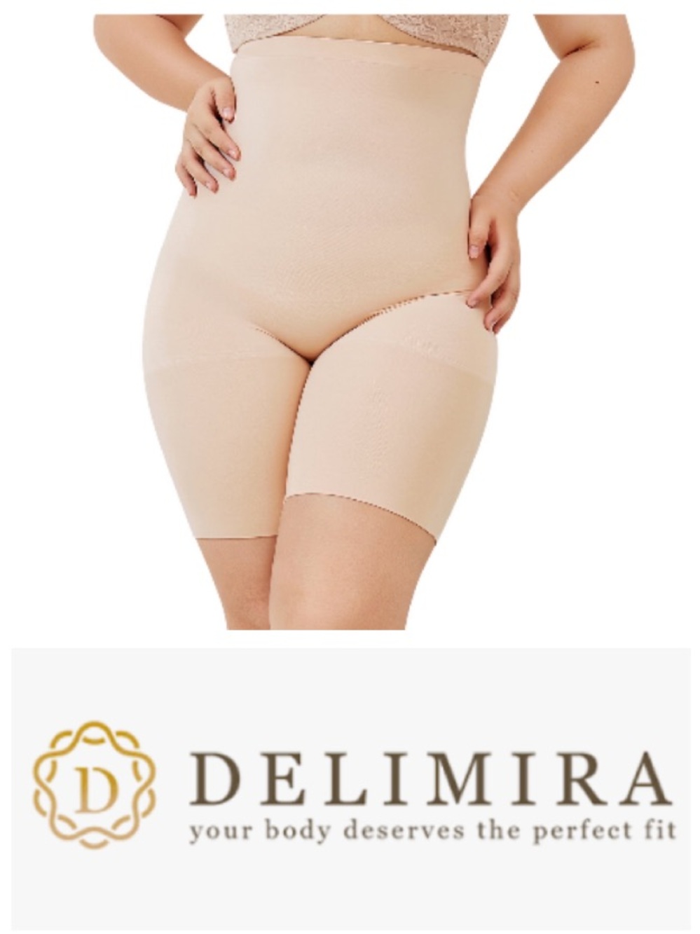 NEW DELIMIRA Women's Plus Size Hi-Waist Tummy/Thigh Slimmer/ Butt-Lift Shapewear